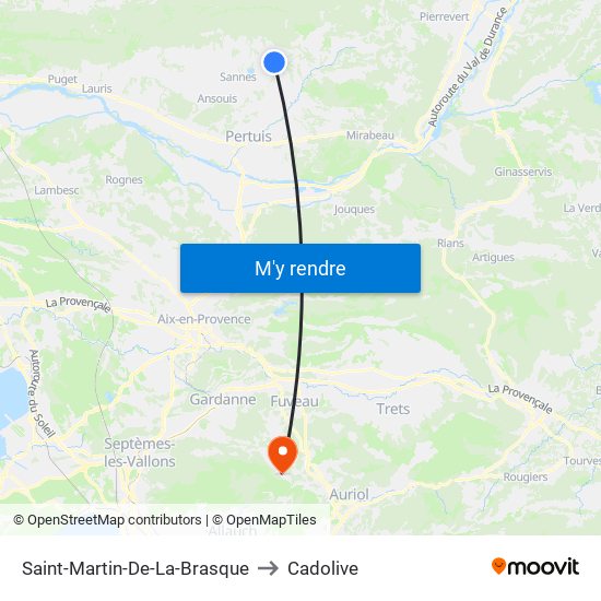 Saint-Martin-De-La-Brasque to Cadolive map