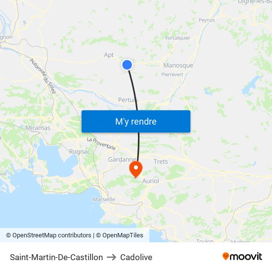 Saint-Martin-De-Castillon to Cadolive map