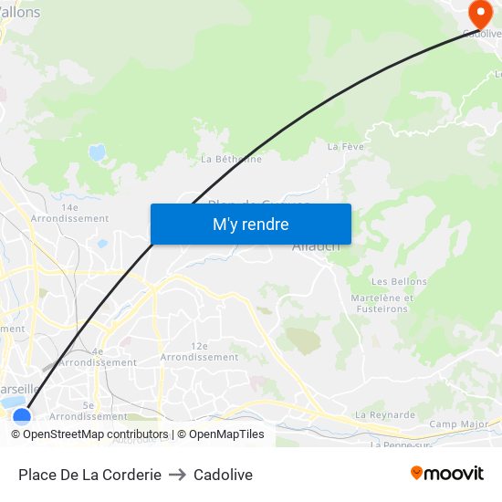 Place De La Corderie to Cadolive map