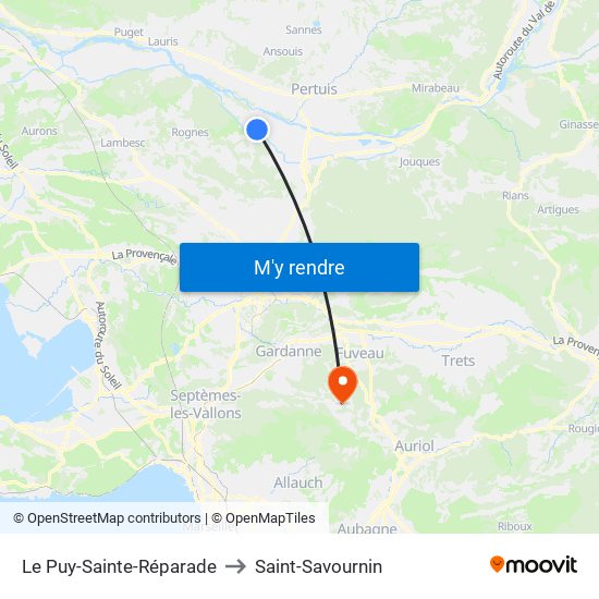 Le Puy-Sainte-Réparade to Saint-Savournin map