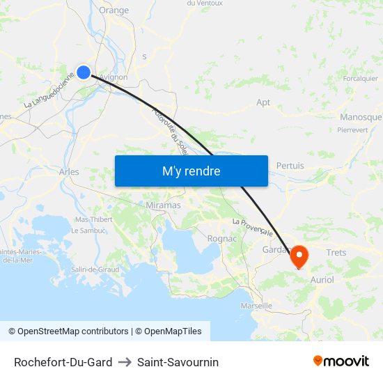 Rochefort-Du-Gard to Saint-Savournin map