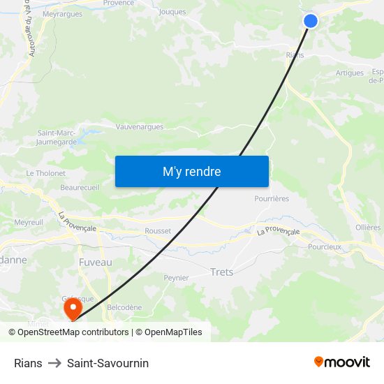 Rians to Saint-Savournin map