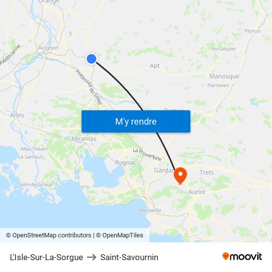 L'Isle-Sur-La-Sorgue to Saint-Savournin map