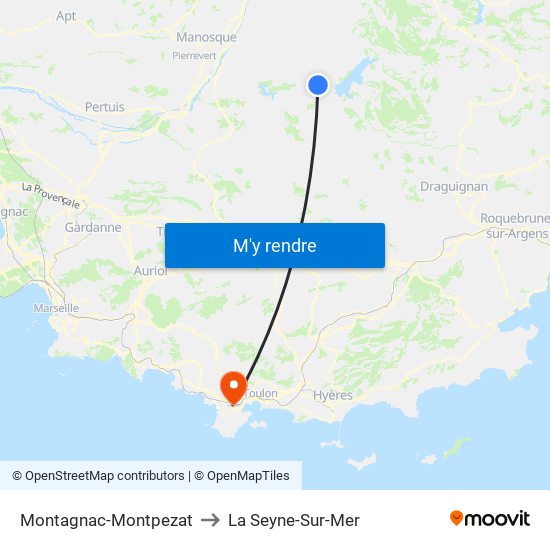 Montagnac-Montpezat to La Seyne-Sur-Mer map