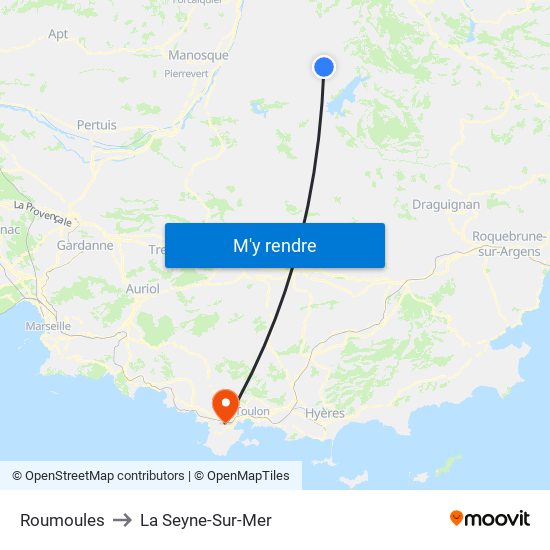 Roumoules to La Seyne-Sur-Mer map