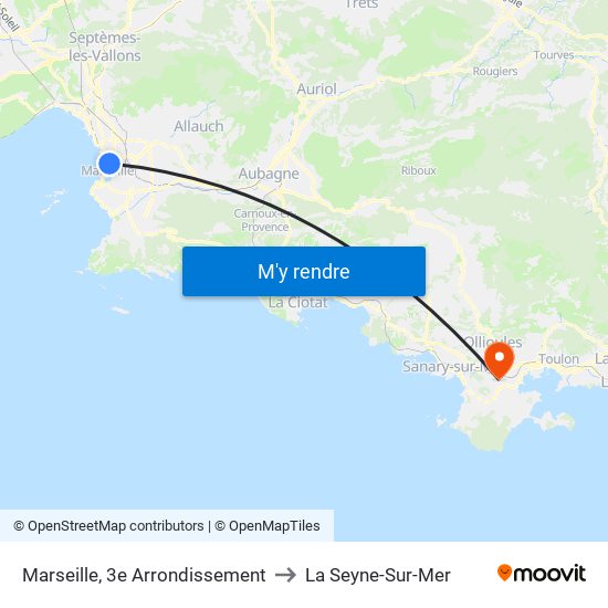Marseille, 3e Arrondissement to La Seyne-Sur-Mer map