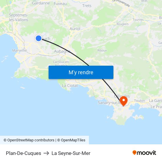 Plan-De-Cuques to La Seyne-Sur-Mer map