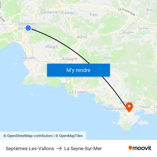 Septèmes-Les-Vallons to La Seyne-Sur-Mer map