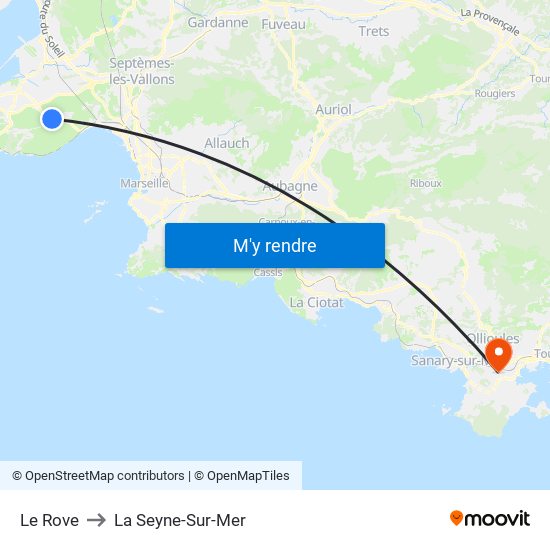 Le Rove to La Seyne-Sur-Mer map