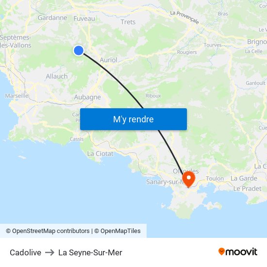 Cadolive to La Seyne-Sur-Mer map