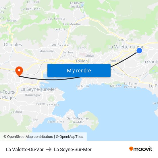 La Valette-Du-Var to La Seyne-Sur-Mer map