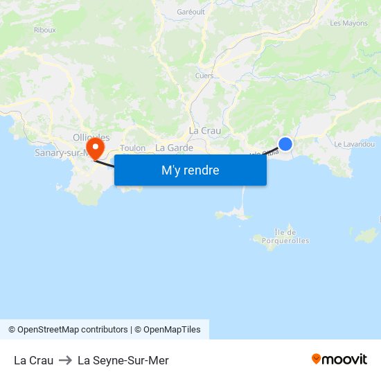 La Crau to La Seyne-Sur-Mer map