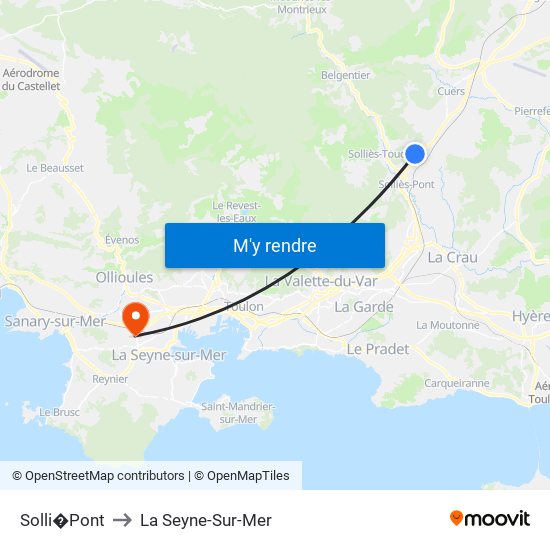 Solli�Pont to La Seyne-Sur-Mer map