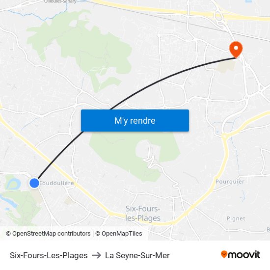 Six-Fours-Les-Plages to La Seyne-Sur-Mer map