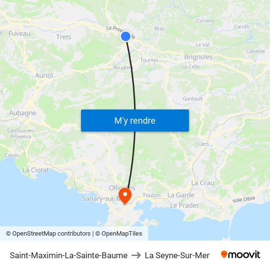 Saint-Maximin-La-Sainte-Baume to La Seyne-Sur-Mer map