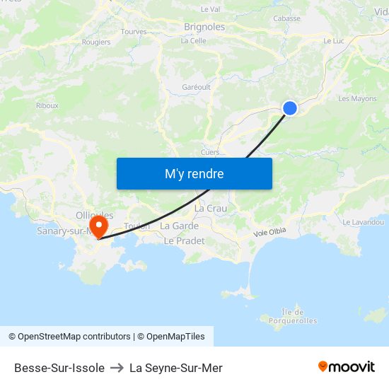 Besse-Sur-Issole to La Seyne-Sur-Mer map