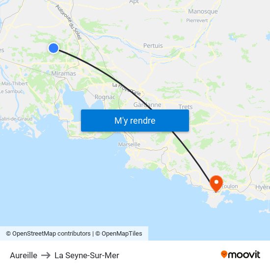 Aureille to La Seyne-Sur-Mer map