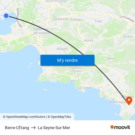Berre-L'Étang to La Seyne-Sur-Mer map