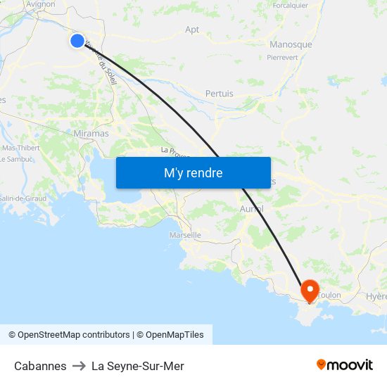 Cabannes to La Seyne-Sur-Mer map