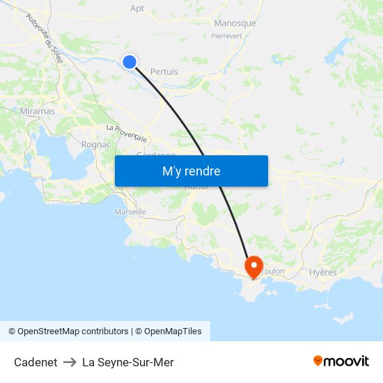 Cadenet to La Seyne-Sur-Mer map