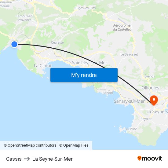 Cassis to La Seyne-Sur-Mer map