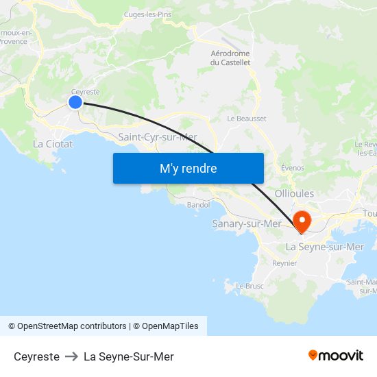 Ceyreste to La Seyne-Sur-Mer map