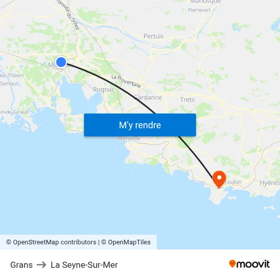 Grans to La Seyne-Sur-Mer map
