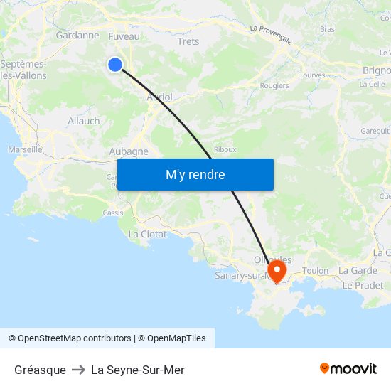 Gréasque to La Seyne-Sur-Mer map