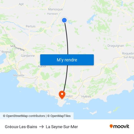 Gréoux-Les-Bains to La Seyne-Sur-Mer map