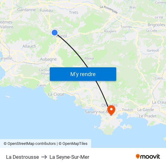 La Destrousse to La Seyne-Sur-Mer map