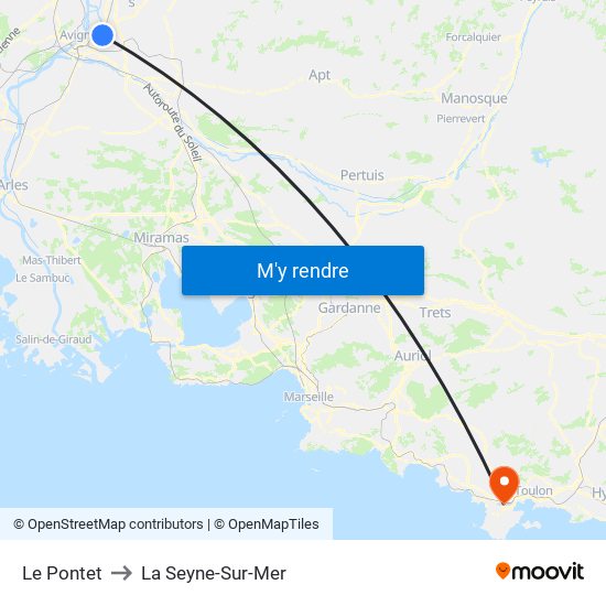 Le Pontet to La Seyne-Sur-Mer map