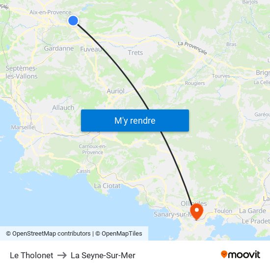 Le Tholonet to La Seyne-Sur-Mer map