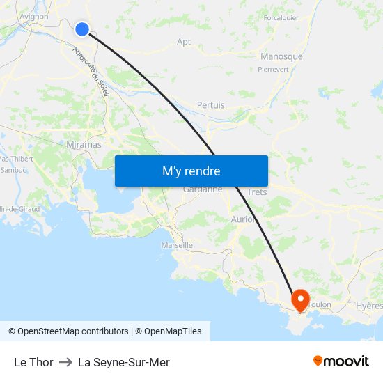 Le Thor to La Seyne-Sur-Mer map