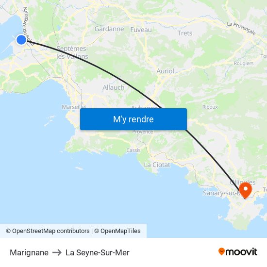 Marignane to La Seyne-Sur-Mer map