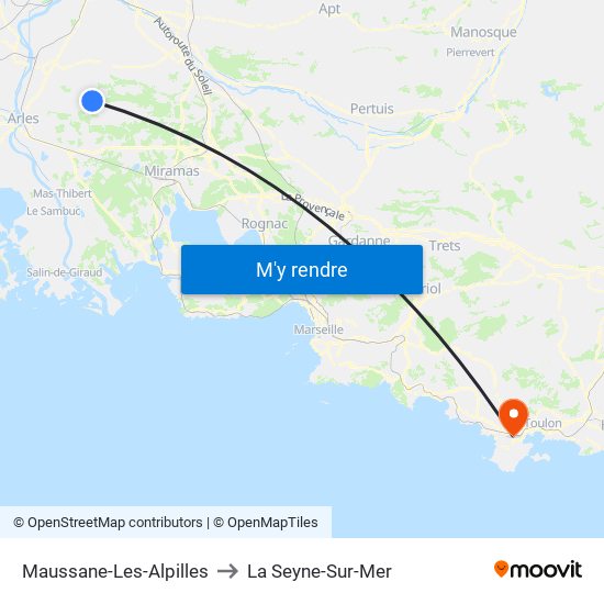 Maussane-Les-Alpilles to La Seyne-Sur-Mer map