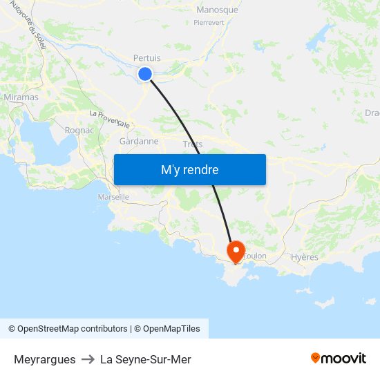 Meyrargues to La Seyne-Sur-Mer map