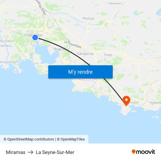 Miramas to La Seyne-Sur-Mer map