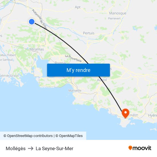 Mollégès to La Seyne-Sur-Mer map