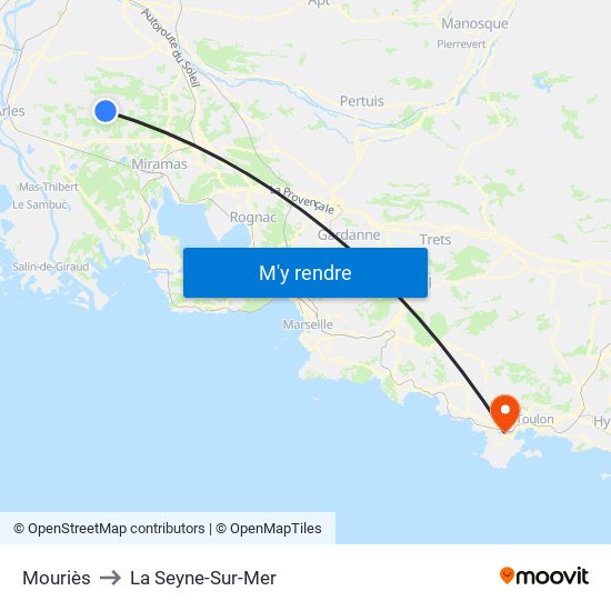 Mouriès to La Seyne-Sur-Mer map