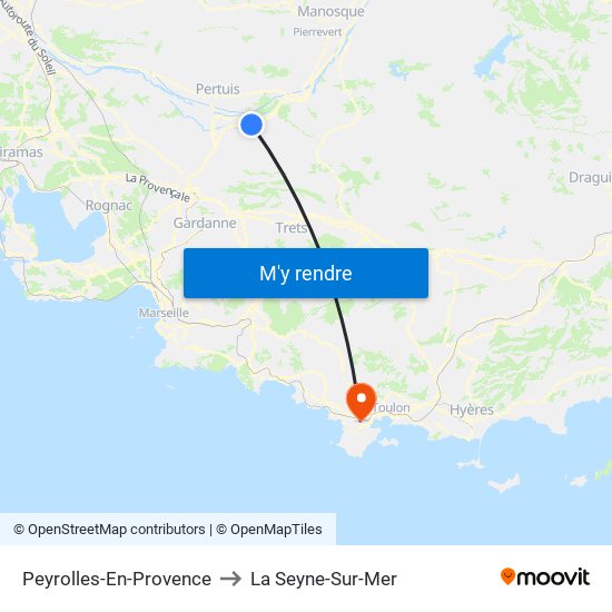 Peyrolles-En-Provence to La Seyne-Sur-Mer map