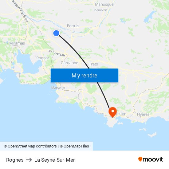 Rognes to La Seyne-Sur-Mer map