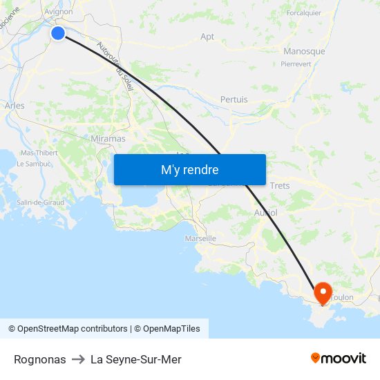 Rognonas to La Seyne-Sur-Mer map