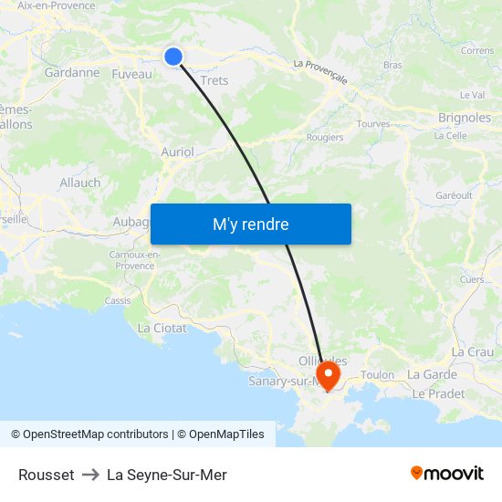 Rousset to La Seyne-Sur-Mer map
