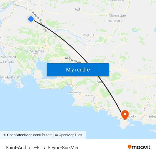 Saint-Andiol to La Seyne-Sur-Mer map