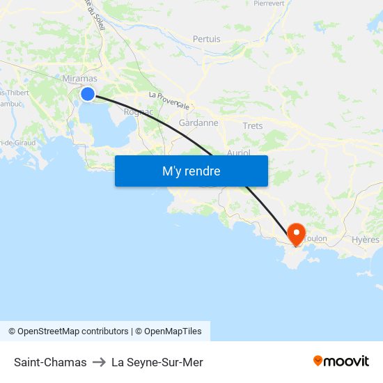 Saint-Chamas to La Seyne-Sur-Mer map