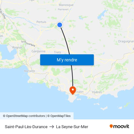 Saint-Paul-Lès-Durance to La Seyne-Sur-Mer map
