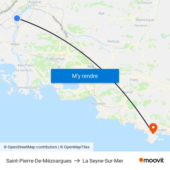 Saint-Pierre-De-Mézoargues to La Seyne-Sur-Mer map