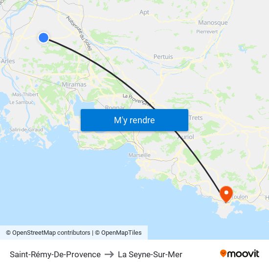 Saint-Rémy-De-Provence to La Seyne-Sur-Mer map