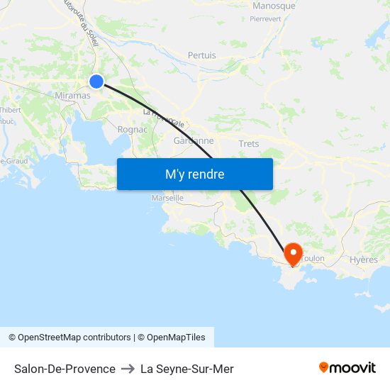 Salon-De-Provence to La Seyne-Sur-Mer map