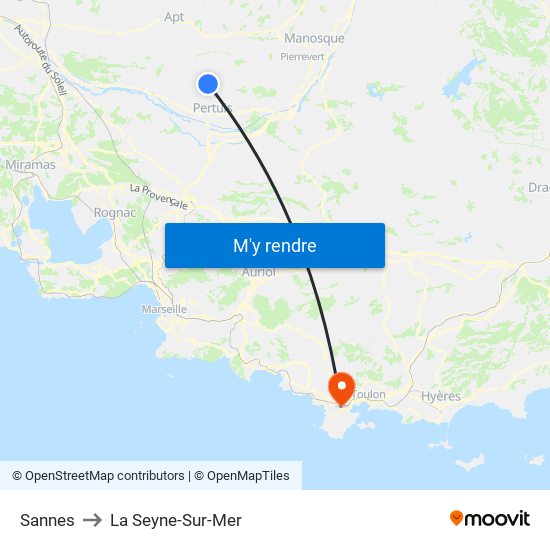 Sannes to La Seyne-Sur-Mer map